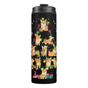 Schattige Corgi Kerstboom Cool Christmas Corgi Lov Thermosbeker