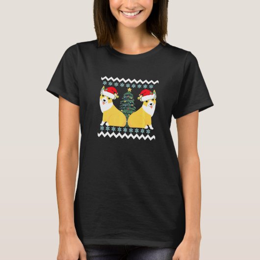 Schattige Corgi Kerstman Kerst Premium T-shirt (Voorkant)