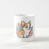 schattige corgi koffiemok (Center)