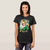 Schattige Corgi Leprechaun Hond St. Patricks Dag T-shirt (Voorkant volledig)