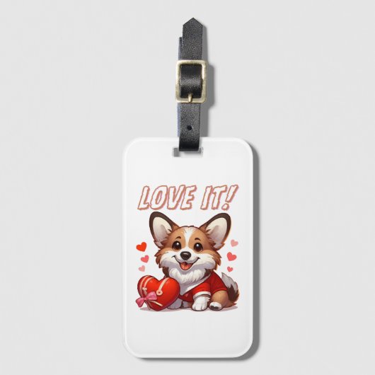 Schattige Corgi Liefde Bagagelabel (Voorkant (verticaal))