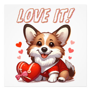 Schattige Corgi Liefde Foto Afdruk