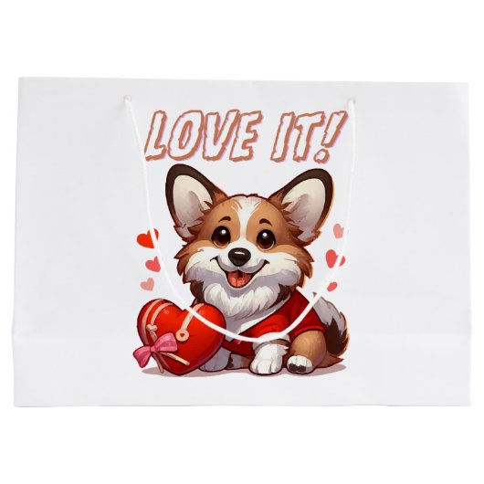Schattige Corgi Liefde Groot Cadeauzakje (Achterkant)