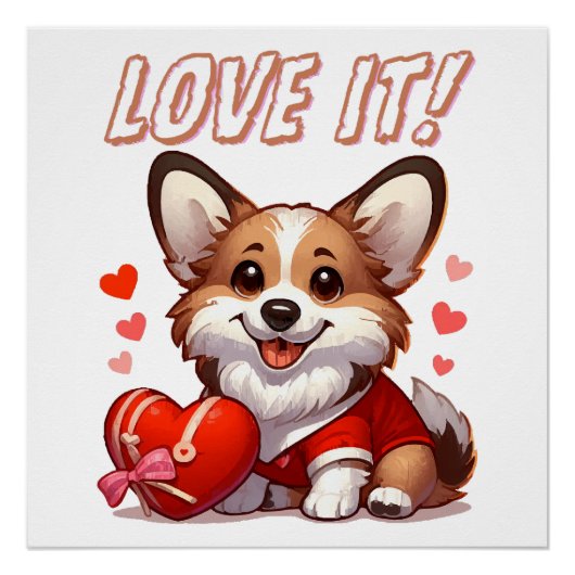 Schattige Corgi Liefde Perfect Poster (Voorkant)