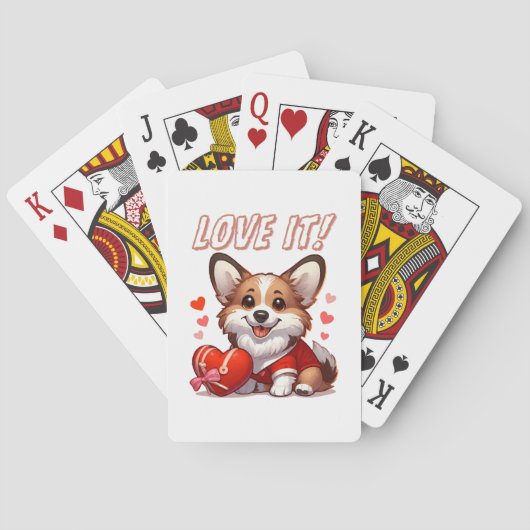 Schattige Corgi Liefde Pokerkaarten (Achterkant)