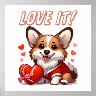 Schattige Corgi Liefde Poster