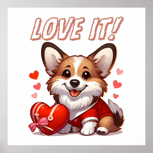 Schattige Corgi Liefde Poster (Voorkant)