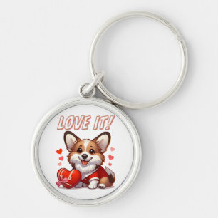 Schattige Corgi Liefde Sleutelhanger