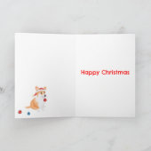 Schattige corgi met kerstboom kaart (Binnen)