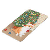 Schattige corgi met kerstboom magneet (Linkerzijde)