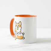 Schattige Corgi met Peer op Vermoeide Corgi Grappi Mok (Voorkant links)
