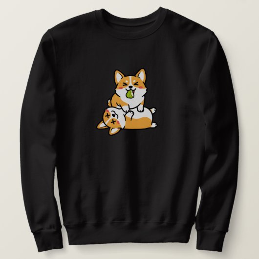 Schattige Corgi met Peer op Vermoeide Corgi Grappi Trui (Design voorkant)