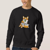 Schattige Corgi met Peer op Vermoeide Corgi Grappi Trui (Voorkant)