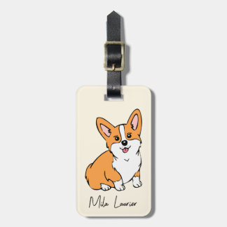 Schattige Corgi Personalized Luggage Name Tag Bagagelabel