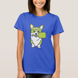 Schattige Corgi Pickleball Speler Illustratie-- Gr T-shirt