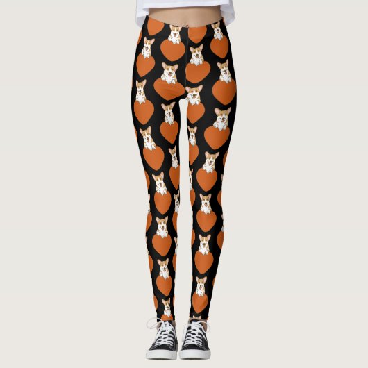 Schattige Corgi Puppy Hond Leggings (Voorkant)