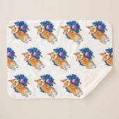 Schattige Corgi puppy kerst Sherpa Deken (Voorkant (horizontaal))