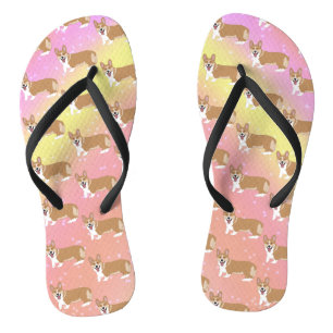 Schattige Corgi roze oranje  Teenslippers