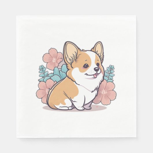schattige corgi servet (Voorkant)