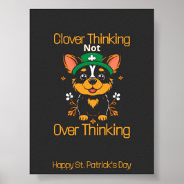 Schattige Corgi St. Patrick's Day Poster