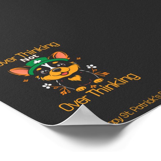 Schattige Corgi St. Patrick's Day Poster (Hoek)