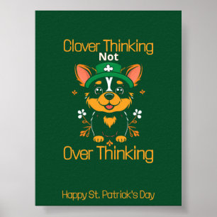 Schattige Corgi St. Patrick's Day Poster