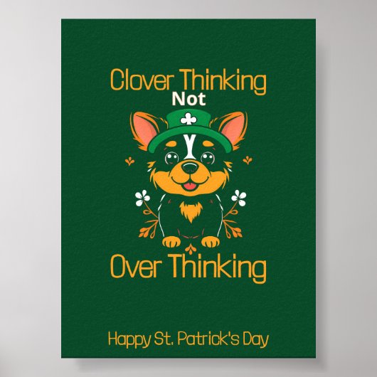 Schattige Corgi St. Patrick's Day Poster (Voorkant)
