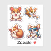 Schattige Corgi Sticker Pack (Vel)