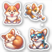 Schattige Corgi Sticker Pack (Voorkant)