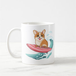 Schattige Corgi Surfen Koffiemok