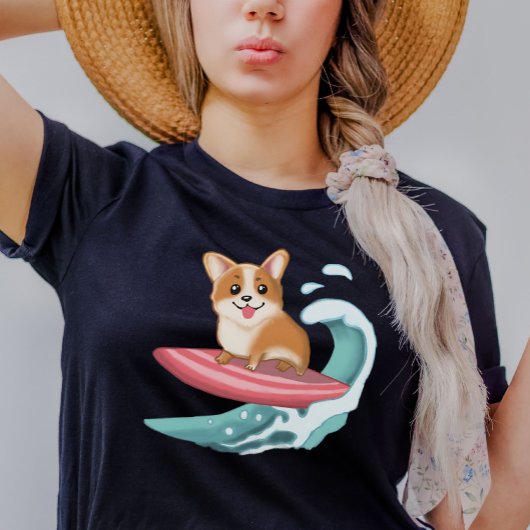 Schattige Corgi Surfen T-shirt