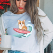 Schattige Corgi Surfen T-shirt