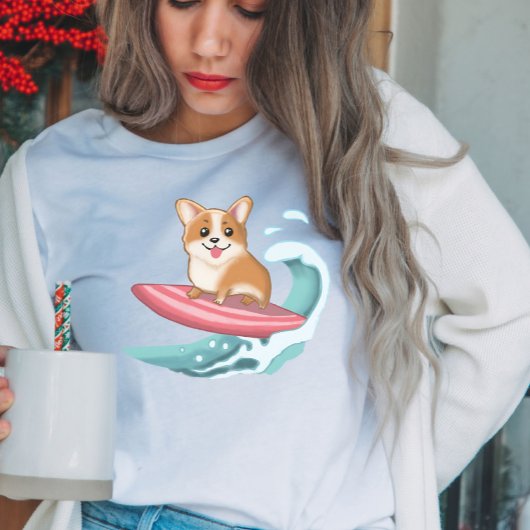 Schattige Corgi Surfen T-shirt