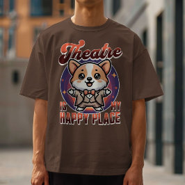 Schattige Corgi Theatre is mijn gelukkige plek T-shirt