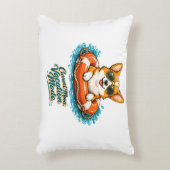 Schattige Corgi "Vakantiemodus" Zomerontwerp Accent Kussen (Voorkant(Verticaal))