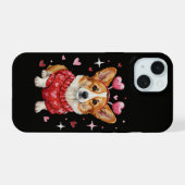 Schattige Corgi Valentijnshart Valentijnsdag iPhone 15 Case (Achterkant horizontaal)
