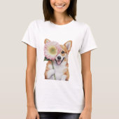 Schattige Corgi Waterverf Illustratie T-shirt (Voorkant)