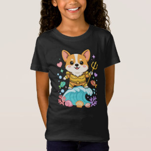 Schattige Corgi Zee Koning Cartoon   Kawaii Oceanh T-shirt