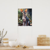 Schattige Cornish Rex Cat Art Print Poster (Keuken)