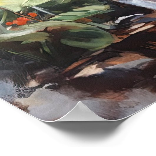 Schattige Cornish Rex Cat Art Print Poster (Hoek)