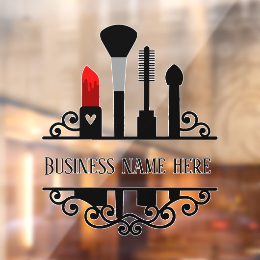 schattige Cosmetische winkel naam toevoegen Raamsticker (Vel 2)