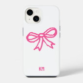 Schattige Cottage Lint Monogram Bow Stropdas Eenvo iPhone Hoesje (Achterkant)