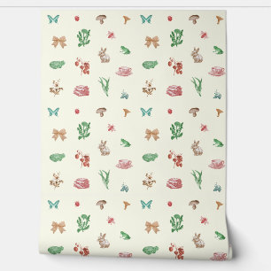 Schattige  Cottagecore esthetisch patroon Behang