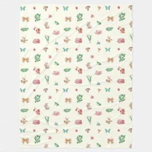 Schattige  Cottagecore esthetisch patroon Fleece Deken