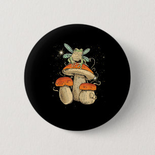 Schattige Cottagecore Esthetische Paddenstoel Kikk Ronde Button 5,7 Cm