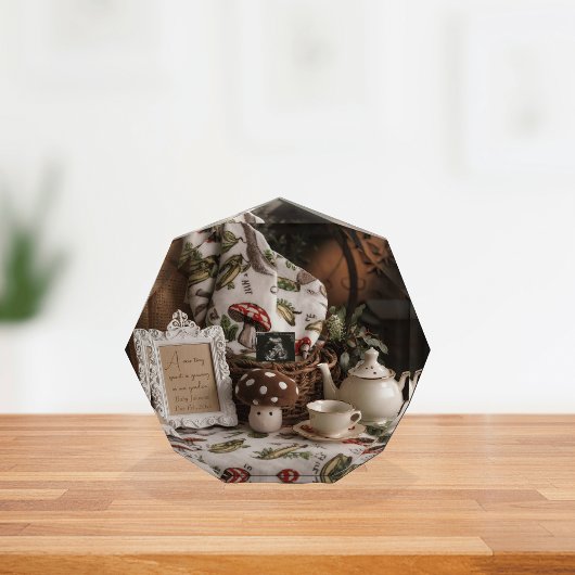 Schattige Cottagecore setup Zwangerschapsaankondig Fotoblokken