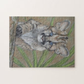schattige cougar kitten grote schilderkunst legpuzzel (Horizontaal)
