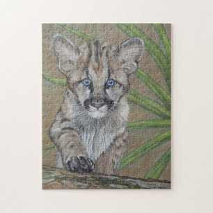schattige cougar kitten grote schilderkunst legpuzzel