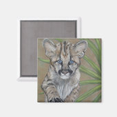 schattige cougar kitten grote schilderkunst magneet (Voorkant / Achterkant)
