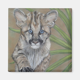 schattige cougar kitten grote schilderkunst magneet
